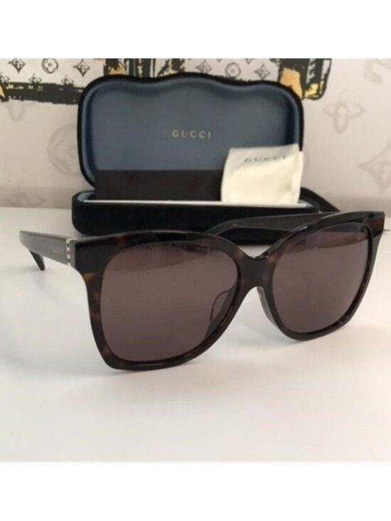 New Authentic Gucci GG0459SA 002 Havana Brown Butterfly Sunglasses main image 4
